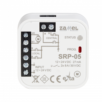 Sterownik rolet dopuszkowy uniwersalny 12-24V SRP-05 - Zamel